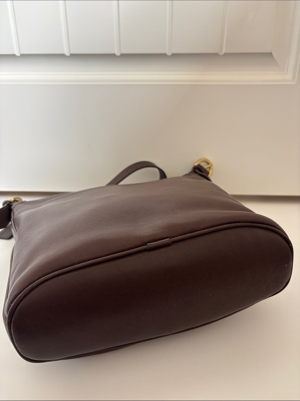 Vintage Coach 4115 Whitney Flap Crossbody Shoulder Bag Brown Leather Brass USA - Picture 12 of 15